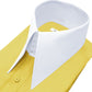 Men Mustard High Long Spear Pointed Karl lagerfeld Style Shirt Tall Stiff Neck Collar Shirt Large Collar Good fellas Collar Vintage Shirt