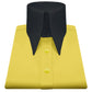 Men Mustard High Long Spear Pointed Karl lagerfeld Style Shirt Tall Stiff Neck Collar Shirt Large Collar Good fellas Collar Vintage Shirt
