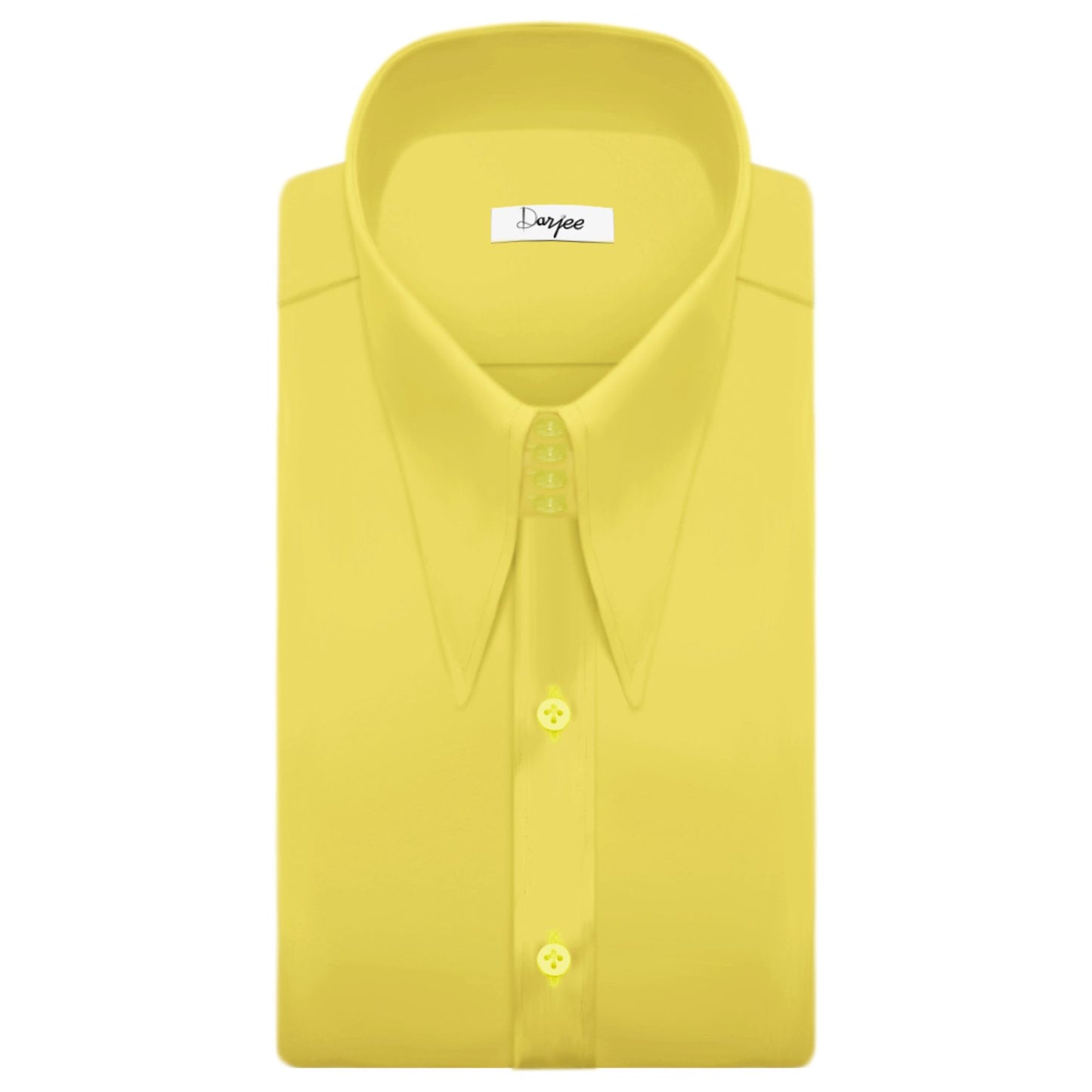 Men Mustard High Long Spear Pointed Karl lagerfeld Style Shirt Tall Stiff Neck Collar Shirt Large Collar Good fellas Collar Vintage Shirt