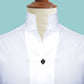 One Peace High Neck Vintage White Blouse Men Dress Shirt Giza Cotton Shirt for Wedding Tall Neck Stiff Collar Shirt
