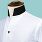 One Peace High Neck Vintage White Blouse Men Dress Shirt Giza Cotton Shirt for Wedding Tall Neck Stiff Collar Shirt