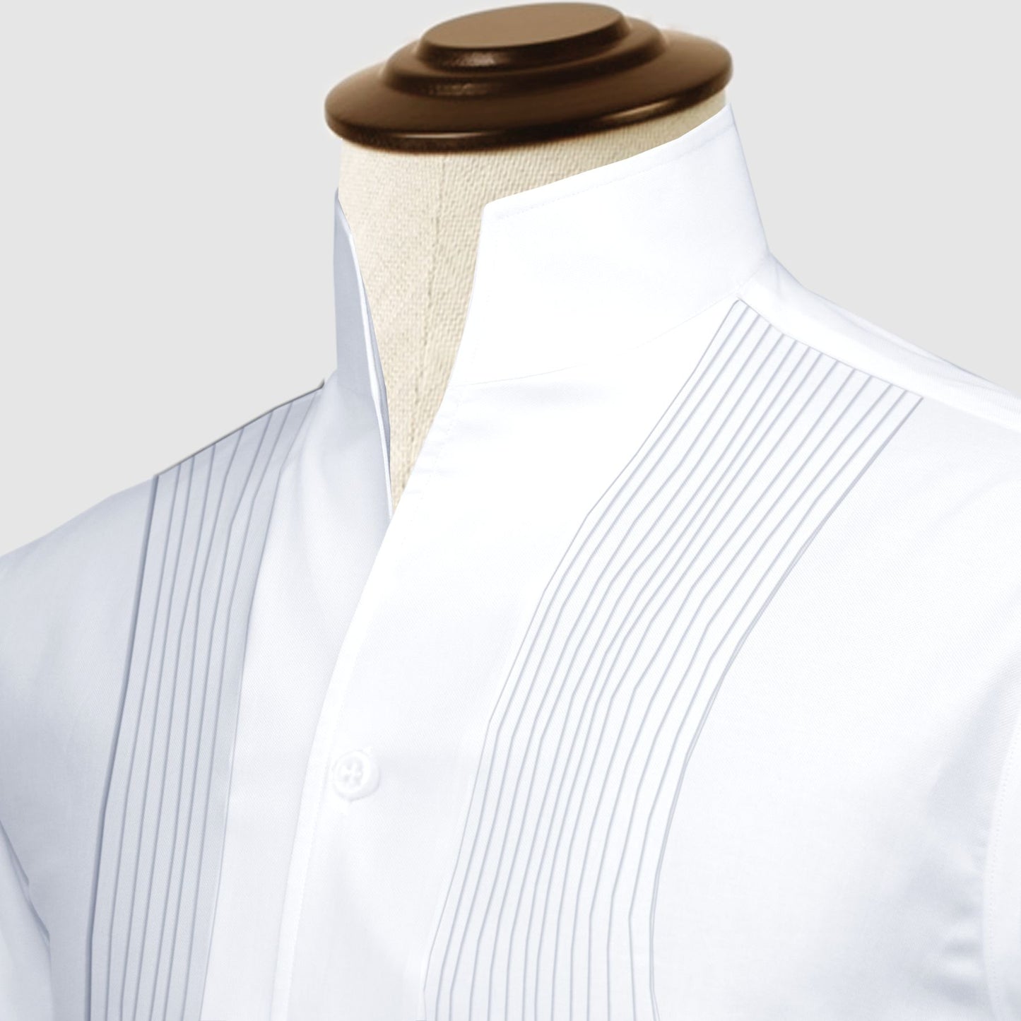 White Men Shirt High Open Neck Collar Shirt Tuxedo Placket V Collar Shirt High Tall Neck Collar China High Band Collar Cotton Dress Shirt