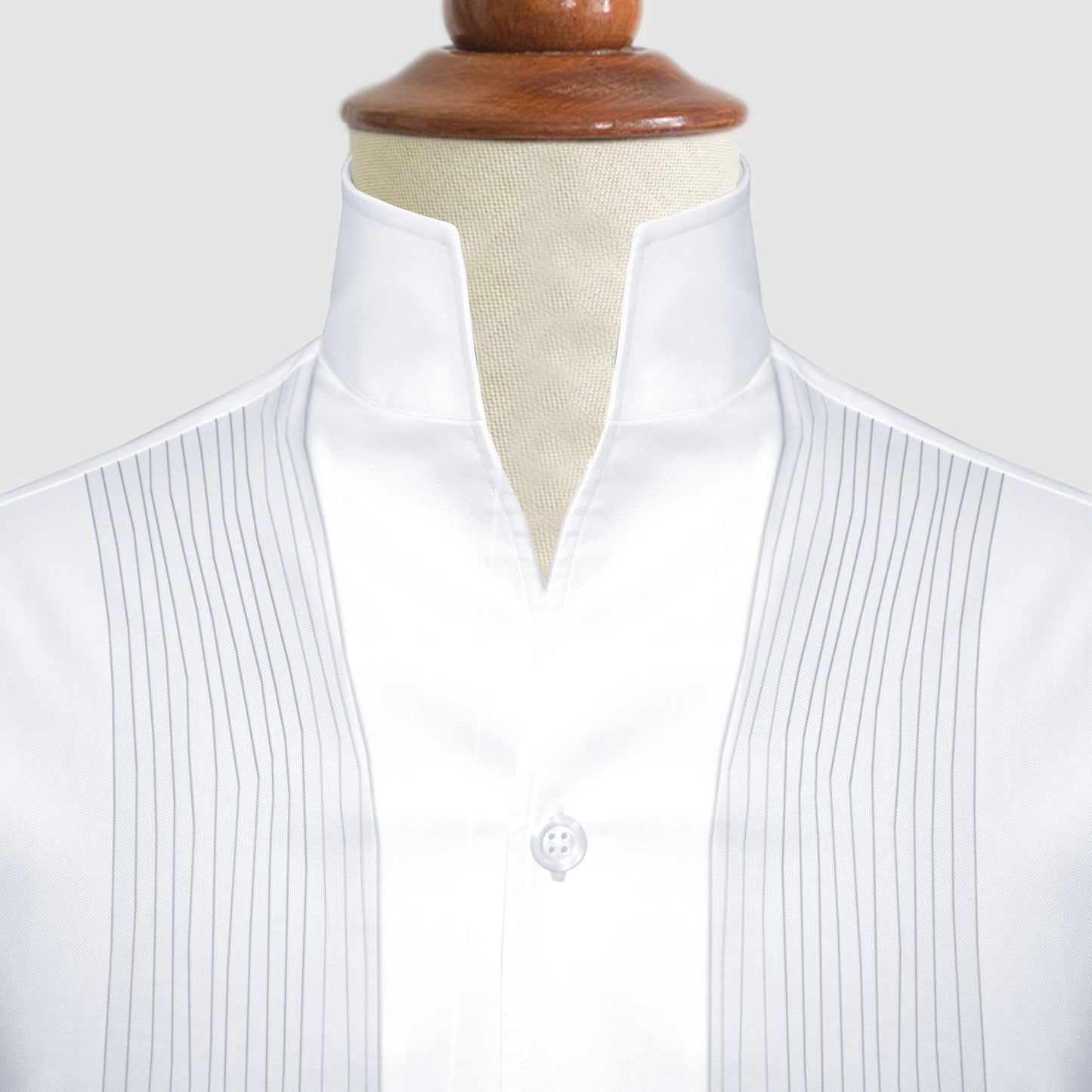 White Men Shirt High Open Neck Collar Shirt Tuxedo Placket V Collar Shirt High Tall Neck Collar China High Band Collar Cotton Dress Shirt
