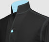 Black Men Shirt High Stand Collar Shirt One Piece Collar Shirt Contrast Stitch High Tall V Neck Collar High Chinese Band Collar Dress Shirt