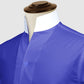 Royal Blue One Piece Collar Shirt For Men Gift Giza Cotton Satin High Tall Neck Stiff Collar Shirt Chinese Mandarin Band Collar Dress Shirt