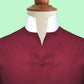 Dark Red One Piece Collar Shirt For Men Gift Giza Cotton Satin High Tall Neck Stiff Collar Shirt Chinese Mandarin Band Collar Dress Shirt