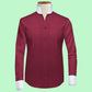 Dark Red One Piece Collar Shirt For Men Gift Giza Cotton Satin High Tall Neck Stiff Collar Shirt Chinese Mandarin Band Collar Dress Shirt