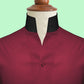 Dark Red One Piece Collar Shirt For Men Gift Giza Cotton Satin High Tall Neck Stiff Collar Shirt Chinese Mandarin Band Collar Dress Shirt