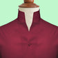 Dark Red One Piece Collar Shirt For Men Gift Giza Cotton Satin High Tall Neck Stiff Collar Shirt Chinese Mandarin Band Collar Dress Shirt