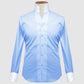 Sky Blue Striped One Piece Collar Shirt For Men Gift Giza Cotton Satin High Tall Neck Stiff Collar Shirt Chinese Mandarin Band Collar Dress Shirt