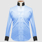 Sky Blue Striped One Piece Collar Shirt For Men Gift Giza Cotton Satin High Tall Neck Stiff Collar Shirt Chinese Mandarin Band Collar Dress Shirt