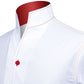 White Men Shirt High Stand Collar Shirt One Piece Collar Shirt Contrast Stitch High Tall V Neck Collar High Chinese Band Collar Dress Shirt