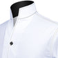 White Men Shirt High Stand Collar Shirt One Piece Collar Shirt Contrast Stitch High Tall V Neck Collar High Chinese Band Collar Dress Shirt