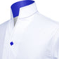 White Men Shirt High Stand Collar Shirt One Piece Collar Shirt Contrast Stitch High Tall V Neck Collar High Chinese Band Collar Dress Shirt
