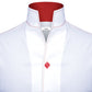 White Men Shirt High Stand Collar Shirt One Piece Collar Shirt Contrast Stitch High Tall V Neck Collar High Chinese Band Collar Dress Shirt