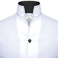 White Men Shirt High Stand Collar Shirt One Piece Collar Shirt Contrast Stitch High Tall V Neck Collar High Chinese Band Collar Dress Shirt