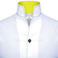 White Men Shirt High Stand Collar Shirt One Piece Collar Shirt Contrast Stitch High Tall V Neck Collar High Chinese Band Collar Dress Shirt