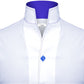 White Men Shirt High Stand Collar Shirt One Piece Collar Shirt Contrast Stitch High Tall V Neck Collar High Chinese Band Collar Dress Shirt