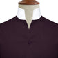 Dark Lilac One Piece Collar Shirt For Men Gift Giza Cotton Satin High Tall Neck Stiff Collar Shirt Chinese Mandarin Band Collar Dress Shirt