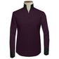 Dark Lilac One Piece Collar Shirt For Men Gift Giza Cotton Satin High Tall Neck Stiff Collar Shirt Chinese Mandarin Band Collar Dress Shirt