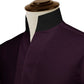 Dark Lilac One Piece Collar Shirt For Men Gift Giza Cotton Satin High Tall Neck Stiff Collar Shirt Chinese Mandarin Band Collar Dress Shirt