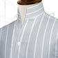 Gray Striped One Piece Collar Shirt For Men Gift Giza Cotton Satin High Tall Neck Stiff Collar Shirt Chinese Mandarin Band Collar Dress Shirt