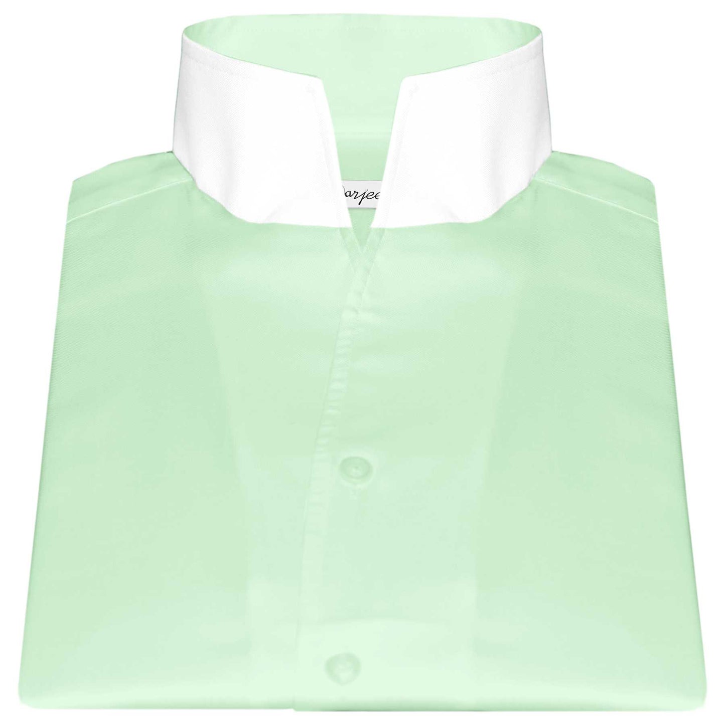 Mint Green One Piece Collar Shirt For Men Gift Giza Cotton Satin High Tall Neck Stiff Collar Shirt Chinese Mandarin Band Collar Dress Shirt