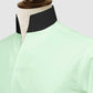 Mint Green One Piece Collar Shirt For Men Gift Giza Cotton Satin High Tall Neck Stiff Collar Shirt Chinese Mandarin Band Collar Dress Shirt