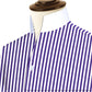 Navy Blue Striped One Piece Collar Shirt For Men Gift Giza Cotton Satin High Tall Neck Stiff Collar Shirt Chinese Mandarin Band Collar Dress Shirt