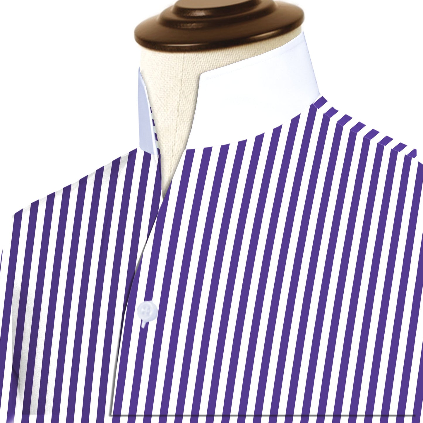 Navy Blue Striped One Piece Collar Shirt For Men Gift Giza Cotton Satin High Tall Neck Stiff Collar Shirt Chinese Mandarin Band Collar Dress Shirt
