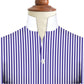 Navy Blue Striped One Piece Collar Shirt For Men Gift Giza Cotton Satin High Tall Neck Stiff Collar Shirt Chinese Mandarin Band Collar Dress Shirt