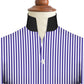 Navy Blue Striped One Piece Collar Shirt For Men Gift Giza Cotton Satin High Tall Neck Stiff Collar Shirt Chinese Mandarin Band Collar Dress Shirt