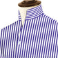 Navy Blue Striped One Piece Collar Shirt For Men Gift Giza Cotton Satin High Tall Neck Stiff Collar Shirt Chinese Mandarin Band Collar Dress Shirt