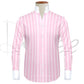 Pink Striped One Piece Collar Shirt For Men Gift Giza Cotton Satin High Tall Neck Stiff Collar Shirt Chinese Mandarin Band Collar Dress Shirt