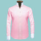 Pink One Piece Collar Shirt For Men Gift Giza Cotton Satin High Tall Neck Stiff Collar Shirt Chinese Mandarin Band Collar Dress Shirt
