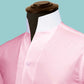 Pink One Piece Collar Shirt For Men Gift Giza Cotton Satin High Tall Neck Stiff Collar Shirt Chinese Mandarin Band Collar Dress Shirt