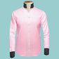 Pink One Piece Collar Shirt For Men Gift Giza Cotton Satin High Tall Neck Stiff Collar Shirt Chinese Mandarin Band Collar Dress Shirt