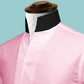 Pink One Piece Collar Shirt For Men Gift Giza Cotton Satin High Tall Neck Stiff Collar Shirt Chinese Mandarin Band Collar Dress Shirt