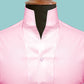 Pink One Piece Collar Shirt For Men Gift Giza Cotton Satin High Tall Neck Stiff Collar Shirt Chinese Mandarin Band Collar Dress Shirt