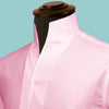Pink One Piece Collar Shirt For Men Gift Giza Cotton Satin High Tall Neck Stiff Collar Shirt Chinese Mandarin Band Collar Dress Shirt