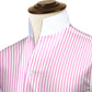 Pink Striped One Piece Collar Shirt For Men Gift Giza Cotton Satin High Tall Neck Stiff Collar Shirt Chinese Mandarin Band Collar Dress Shirt