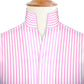 Pink Striped One Piece Collar Shirt For Men Gift Giza Cotton Satin High Tall Neck Stiff Collar Shirt Chinese Mandarin Band Collar Dress Shirt