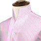 Pink Striped One Piece Collar Shirt For Men Gift Giza Cotton Satin High Tall Neck Stiff Collar Shirt Chinese Mandarin Band Collar Dress Shirt