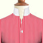 Red Striped One Piece Collar Shirt For Men Gift Giza Cotton Satin High Tall Neck Stiff Collar Shirt Chinese Mandarin Band Collar Dress Shirt