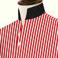 Red Striped One Piece Collar Shirt For Men Gift Giza Cotton Satin High Tall Neck Stiff Collar Shirt Chinese Mandarin Band Collar Dress Shirt
