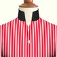 Red Striped One Piece Collar Shirt For Men Gift Giza Cotton Satin High Tall Neck Stiff Collar Shirt Chinese Mandarin Band Collar Dress Shirt