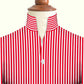 Red Striped One Piece Collar Shirt For Men Gift Giza Cotton Satin High Tall Neck Stiff Collar Shirt Chinese Mandarin Band Collar Dress Shirt