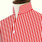 Red Striped One Piece Collar Shirt For Men Gift Giza Cotton Satin High Tall Neck Stiff Collar Shirt Chinese Mandarin Band Collar Dress Shirt