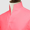Rose Red One Piece Collar Shirt For Men Gift Giza Cotton Satin High Tall Neck Stiff Collar Shirt Chinese Mandarin Band Collar Dress Shirt