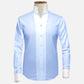 Sky Blue One Piece Collar Shirt For Men Gift Giza Cotton Satin High Tall Neck Stiff Collar Shirt Chinese Mandarin Band Collar Dress Shirt